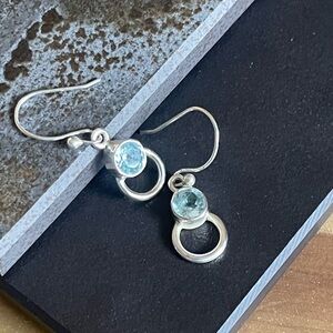 ✨ 925 Sterling Silver Blue Topaz Dangle Earrings ✨ VIBES “Spring & Summer”